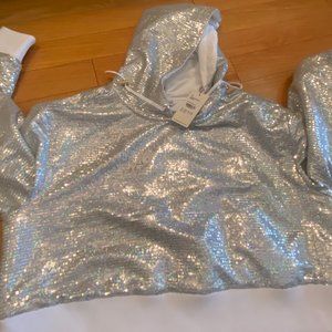 Sequin Cropped Hoodie by Brittany Allan for Peloton